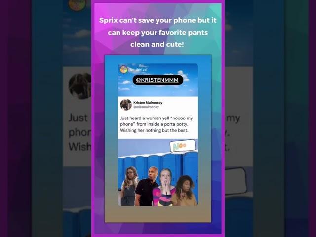 Sprix can’t save your phone but it can keep your fave flares clean & cute in the #portapotty.