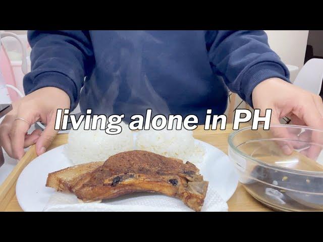 living alone in the Philippines : MY MONTHLY RENT | restocking fridge | cooking meals | WFH