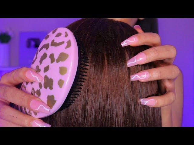 ASMR Hair Play ️ Scalp Massage, Hair Brushing + Scalp Scratching For Sleep #hair