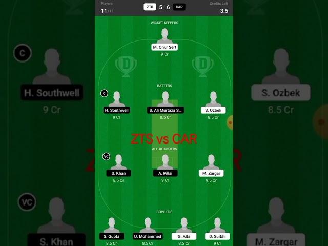 ZTB vs CAR dream11 team predation today !! Car Vs ztb dream 11 fantasy team