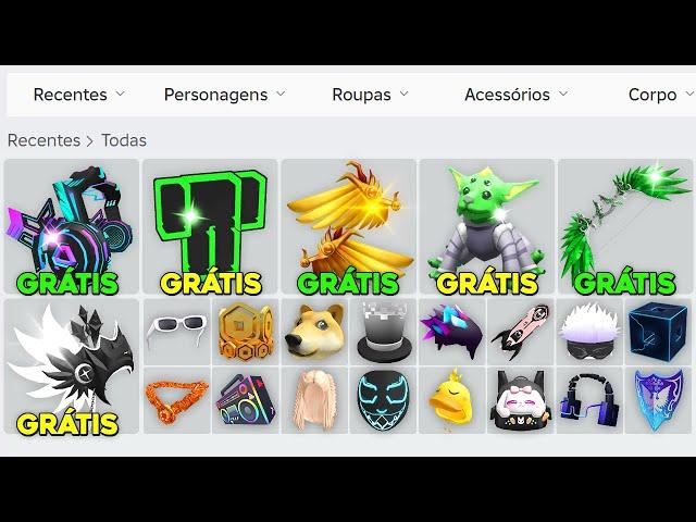 🟨 GUIA COMPLETO: Como PEGAR TODOS os ITENS GRÁTIS do Roblox 