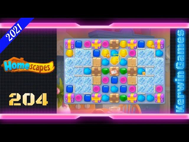 Homescapes Level 204 - Hard Level - No Boosters - 12 moves (2021)