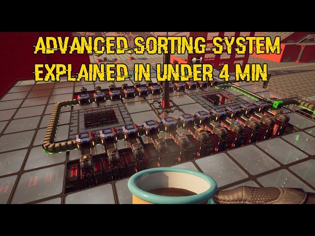 Satisfactory - My Bigbrain Sorting System Explained in Under 4 minutes