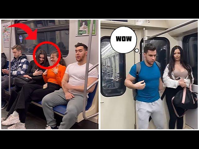 Bodybuilder pranks people in the subway / Huge muscles in the subway / Prank/Fitness @grigory_kulak