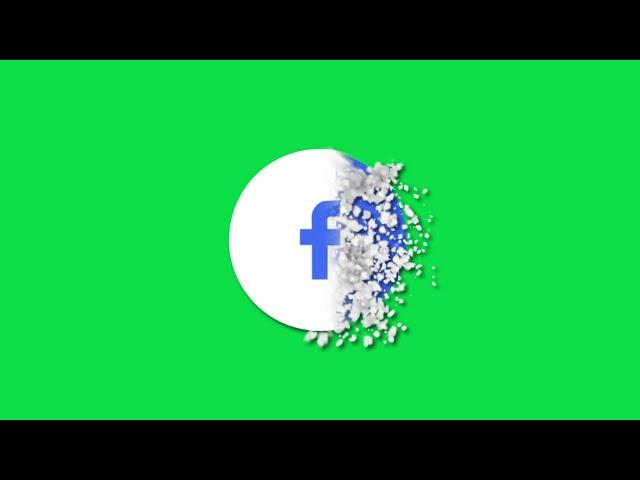 Facebook Like and Follow Animated button Green screen