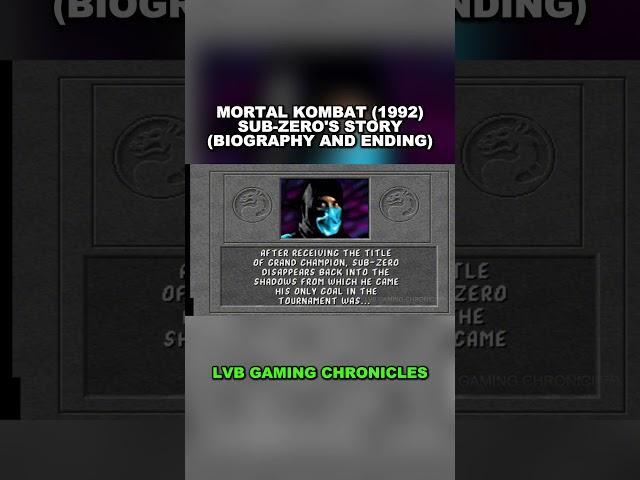 Sub-Zero's Story in Mortal Kombat 1992 #mk #gaming #shorts