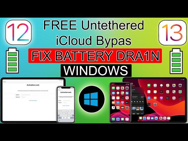 FREE Untethered iCloudBypass iOS14/14.0.1 Windows Fix Battery Drain|iCloudBypass iOS12.0-13.7/12.4.8