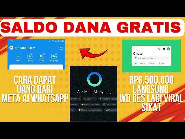 TUTORIAL LENGKAP! CARA MENGHASILKAN UANG DARI META AI WHATSAPP - SALDO DANA GRATIS -FITUR META AI WA