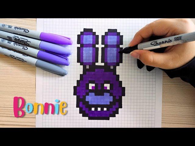 Como dibujar a BONNIE de FNAF en PIXEL ART – Tutorial paso a paso