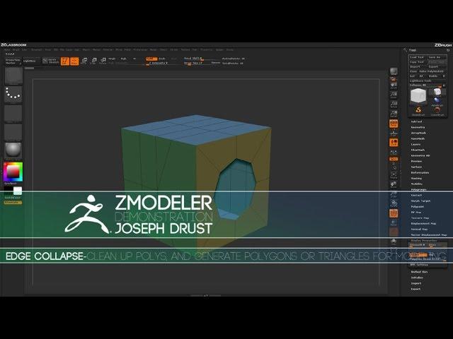 ZBrush ZModeler Edge Actions - Edge Collapse