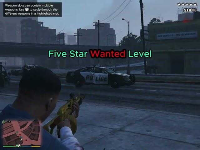 Gta 5 Menyoo Mod 5 Star Wanted Level Police Chase #gta #gta5 #shorts