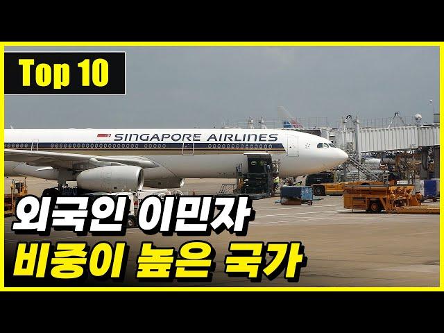 외국인 이민자의 인구 비중이 높은 국가 Top 10