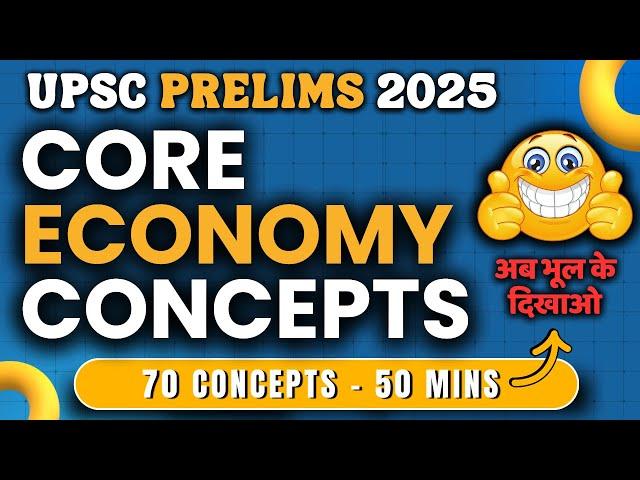 70 Economy Core Concepts in 50 Mins for UPSC Prelims 2025 #upsc2025