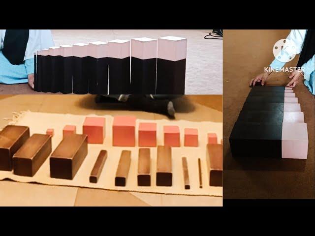 Montessori,Sensorial : The Brown Stair and Pink Tower Game