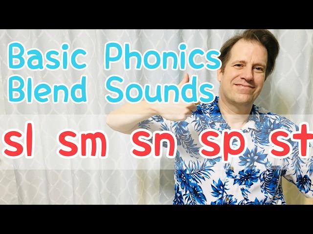 Phonics 2 Letter Words Sounds 「sl sm sn sp st」American English Pronunciation