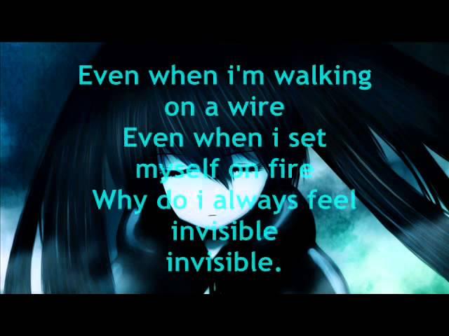 Nightcore-Invisible LYRICS!~Skylar Grey~