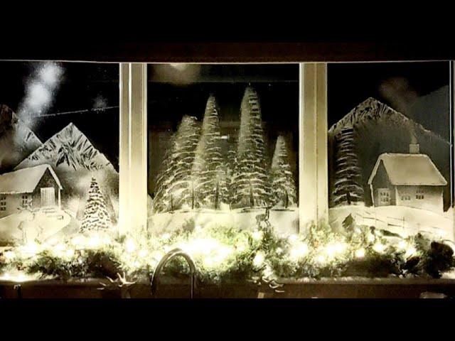 DIY Snow Windows **Absolute Beginner** STEP by STEP How I created a snow scene on my Kitchen windows