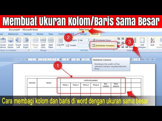 Cara Membuat Ukuran Kolom dan Baris Sama di Microsoft Word