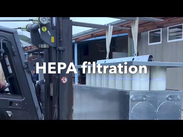 BlueSky Defender -  a powerful HEPA filtration machine for public indoor spaces, temporary hospitals