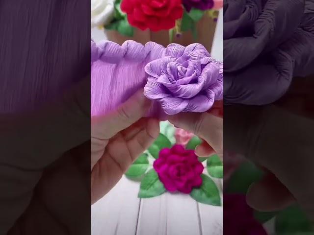 How to make paper rose flowers#handmade #diy #flowers #tutorial #rose #craft #diyflowers #gift