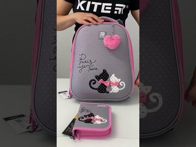 Рюкзак школьный каркасный Kite Education In Love 38x29x16 см 16 л серый (K22-531M-1 )