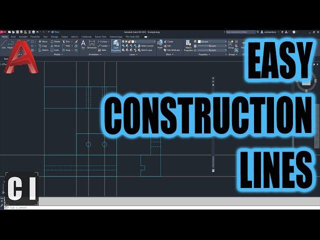 AutoCAD How to Draw Faster using Construction Lines! XLine Tutorial and Steps