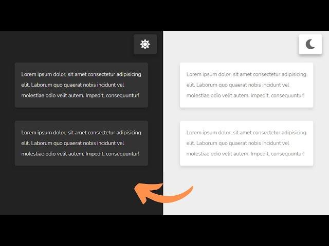 Dark / Light Mode Theme Toggle with CSS and JavaScript | Tutorial for Beginners