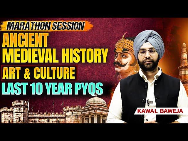  Marathon Session by Kawal Sir | Complete Ancient, Medieval, Art & Culture (AMAC) Prelims PYQs 