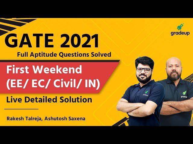 GATE2021 Aptitude Questions Solved !! Detailed Solution Discussion | EE/EC/Civil/IN | Gradeup