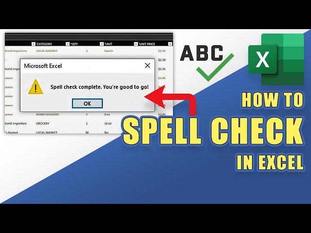 How to Easily SPELL CHECK in EXCEL (and/or Enable AutoCorrect)