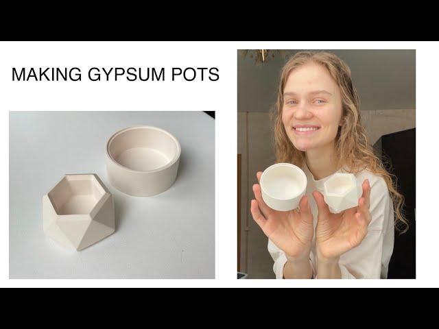 MAKING GYPSUM POTS AT HOME | GYPSUM POTS DIY | HANDMADE POTS FOR PLANTS AND CANDLES