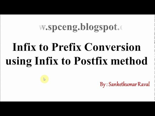 infix to prefix conversion using postfix method