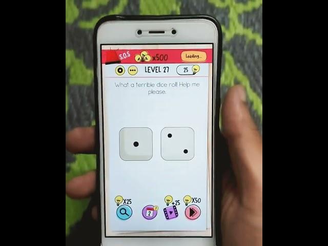 Brain test level 27 - What a terrible dice roll! Help me please #shorts