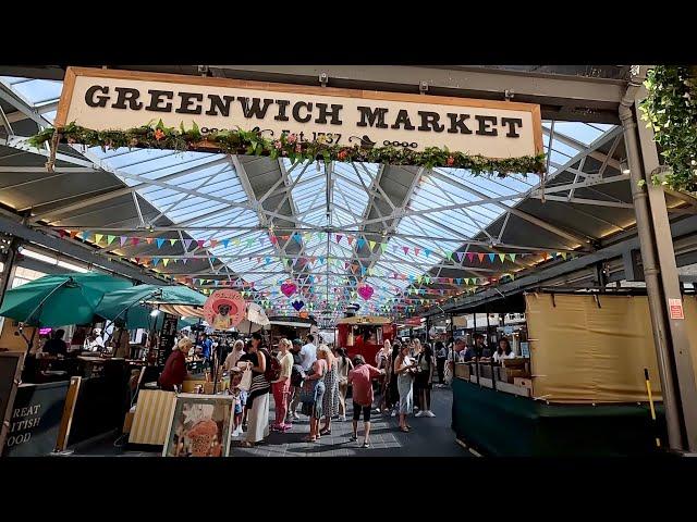 London Greenwich Market Walking Tour | Food | Fashion | Stores | 4k 60fps