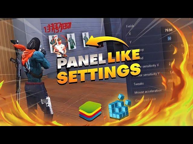 Best Headshot Settings+X,Y Sensitivity Like Pannel For Free Fire  | BlueStacks 4, BlueStacks 5.