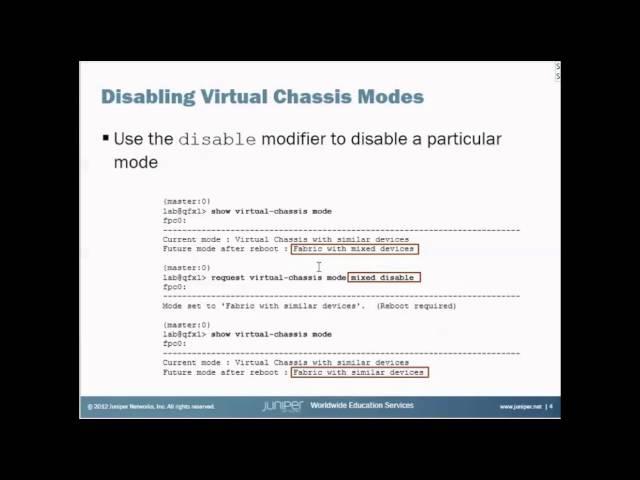 Setting the Virtual Chassis Mode