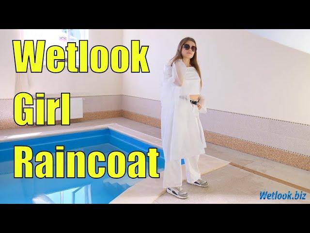 Wetlook girl raincoat | Wetlook white jeans | Wetlook clothes