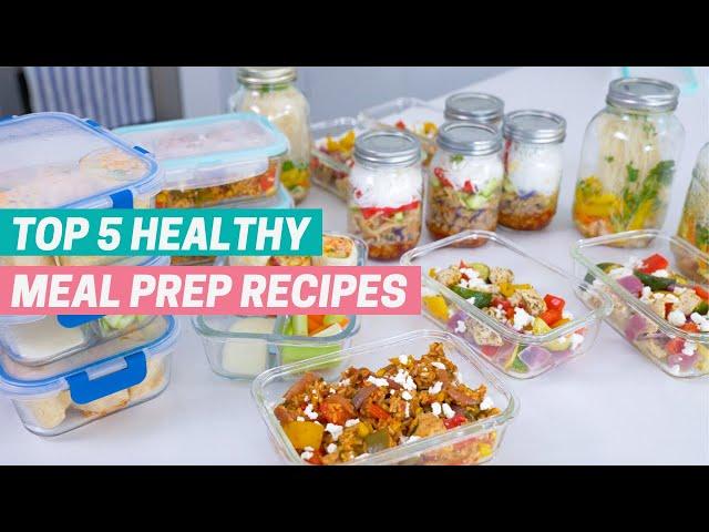 TOP 5 HEALTHY MEAL PREP LUNCHES | Easy recipes for work & school + FREE lunch recipes e-book!