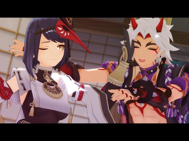 Marry Me Sara - Sara & Itto - MMD Genshin Impact