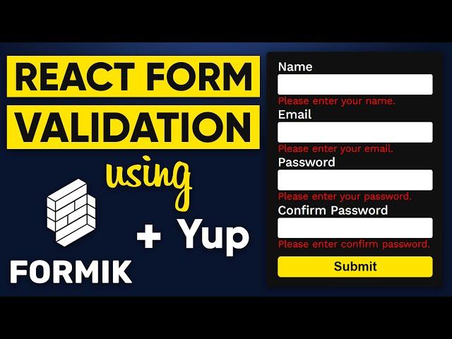 React Form Validation using Formik & Yup | Formik React [EASIEST METHOD]