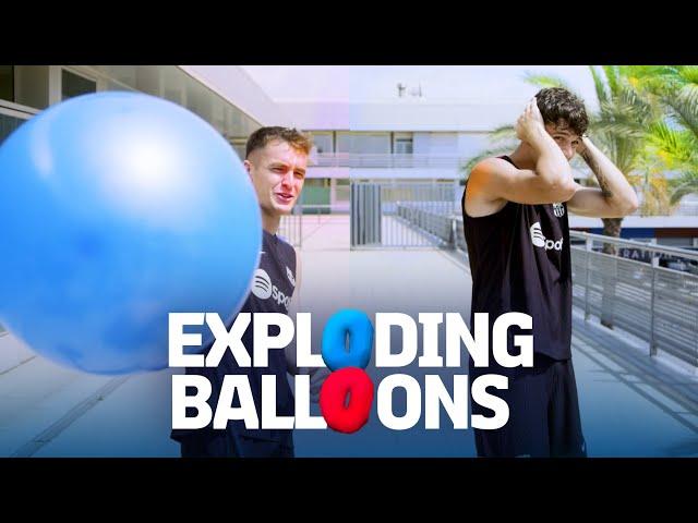  BOOM! EXPLODING BALLOONS CHALLENGE WITH MARC CASADÓ & HÉCTOR FORT | FC Barcelona 