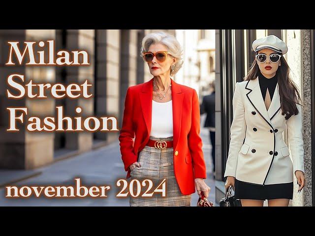 Beautiful Italian Street Fashion November 2024. Fall fashion trends from Milanese. Luxury Shopping