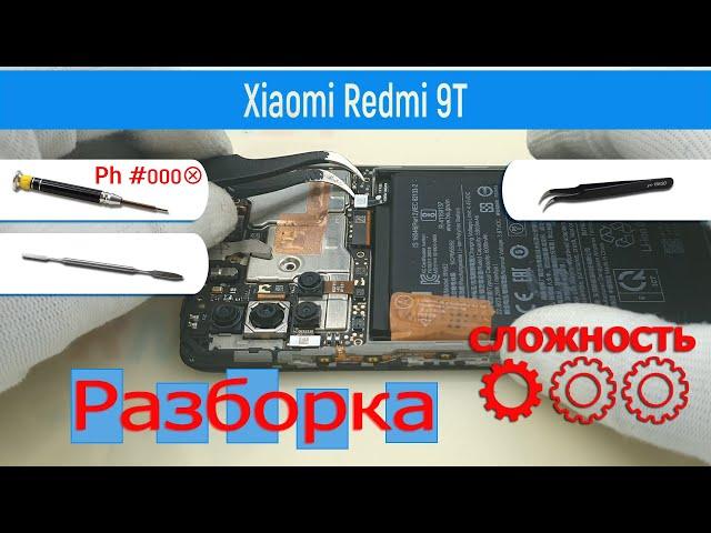 Как разобрать  Xiaomi Redmi 9T M2010J19SY Разборка и Ремонт