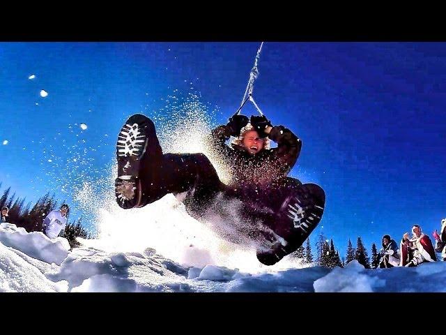 Snowlercoaster - Insane Zipline Sledding! | DEVINSUPERTRAMP