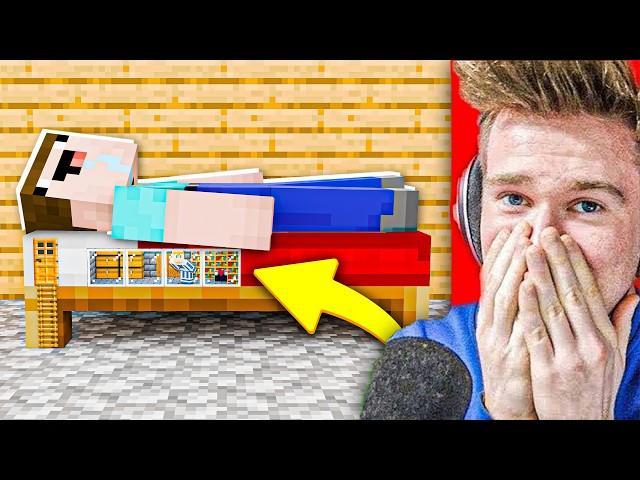 Jak długo mogę ŻYĆ w  TAJNEJ BAZIE w ŁÓŻKU WIDZA ZANIM ZAUWAŻY? XD | Minecraft Extreme