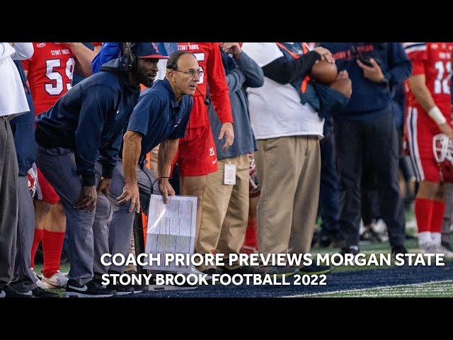 Coach Priore previews Morgan State matchup | Stony Brook Football 2022