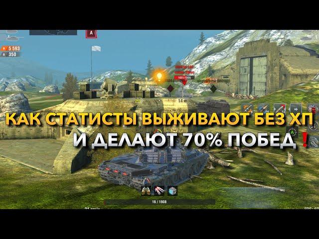 КАК СТАТИСТЫ ВЫЖИВАЮТ БЕЗ ХП И ДЕЛАЮТ 70% ПОБЕД, ОБУЧЕНИЕ TANKS BLITZ️