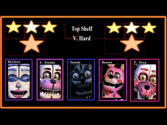 Режим Top Shelf сложность V.Hard Custom Night Five Nights at Freddy's Sister Location