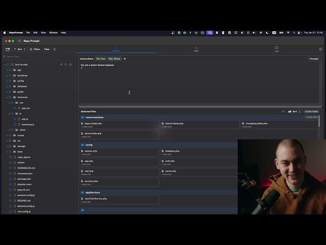 reduce token usage in repo prompt for laravel