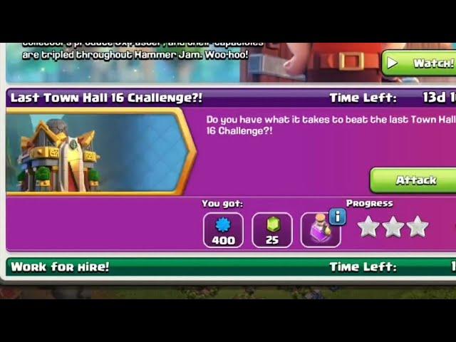 Easy 3 Star On Last Townhall 16 Challenge Clash Of clans GamerSsk7